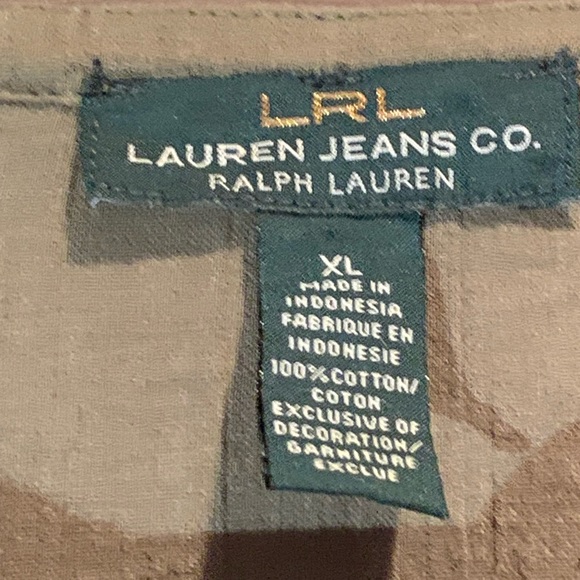 Lauren Jeans Co. Cotton Army Green embroidered Tunic Size XL - Picture 2 of 4